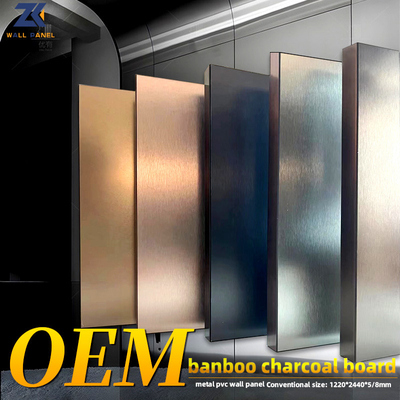 Qualità Bordo di bambù a prova di fuoco del carbone dell'impiallacciatura del metallo del pannello di legno rispettoso dell'ambiente del PVC Fabbrica