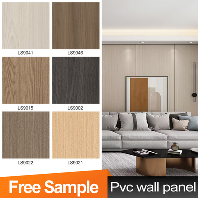 Qualità 5 mm Pannello da parete PVC a grano di legno Flessibile Pannello da parete decorativo in bambù carbone Fabbrica