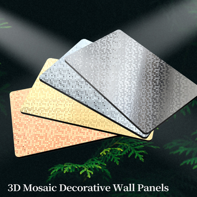 Qualità Nuovo prodotto di alta qualità pannello di rivestimento in legno coestruso con mosaico in metallo dorato in bambù in carbone Fabbrica