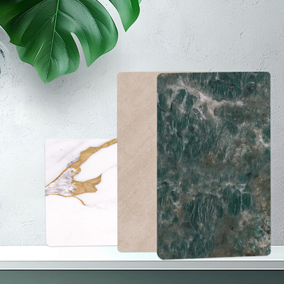 Qualità Carta di marmo personalizzata Bambù Carbone di legno Veneer per la decorazione degli interni Tavola PVC impermeabile Fabbrica